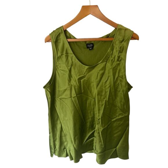 Eileen fisher Green Silk Tank Size 1x - Picture 1 of 3